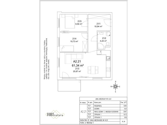 Mieszkanie w inwestycji Fort Natura Etap II, symbol A2.21 » nportal.pl