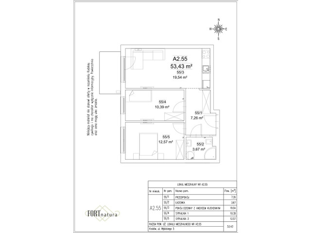 Mieszkanie w inwestycji Fort Natura Etap II, symbol A2.55 » nportal.pl