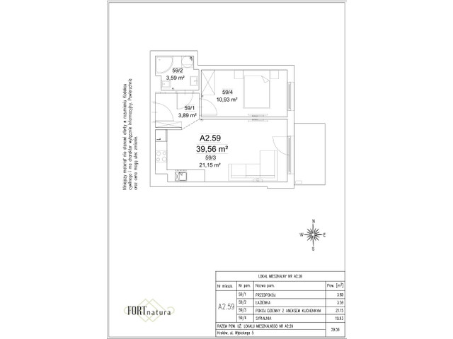 Mieszkanie w inwestycji Fort Natura Etap II, symbol A2.59 » nportal.pl
