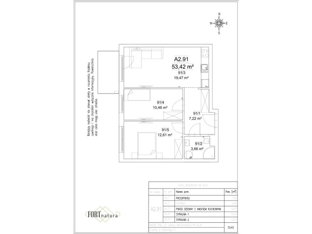 Mieszkanie w inwestycji Fort Natura Etap II, symbol A2.91 » nportal.pl
