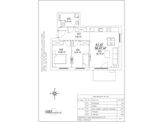 Mieszkanie w inwestycji Fort Natura Etap II, symbol A1.47 » nportal.pl