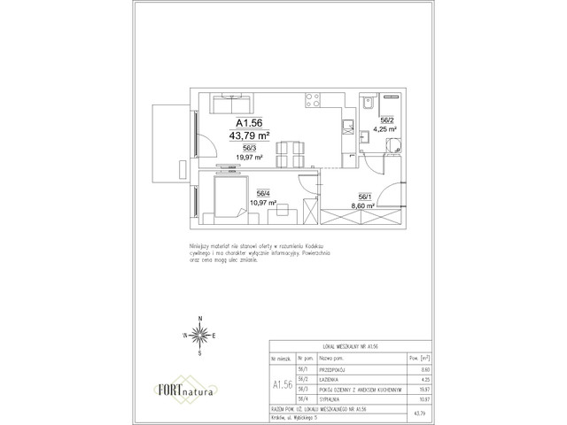 Mieszkanie w inwestycji Fort Natura Etap II, symbol A1.56 » nportal.pl