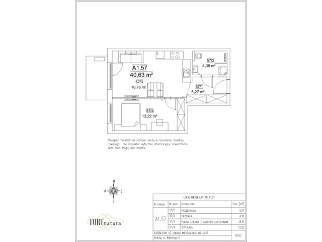 Mieszkanie w inwestycji Fort Natura Etap II, symbol A1.57 » nportal.pl
