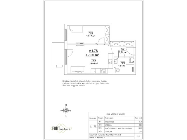 Mieszkanie w inwestycji Fort Natura Etap II, symbol A1.78 » nportal.pl