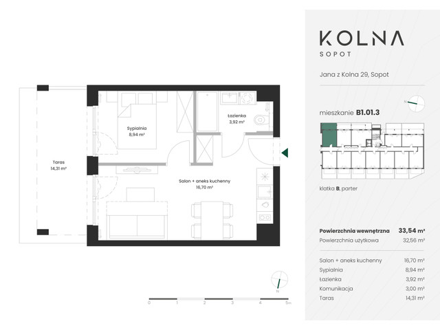 Mieszkanie w inwestycji Kolna Sopot, symbol B1.01.3 » nportal.pl