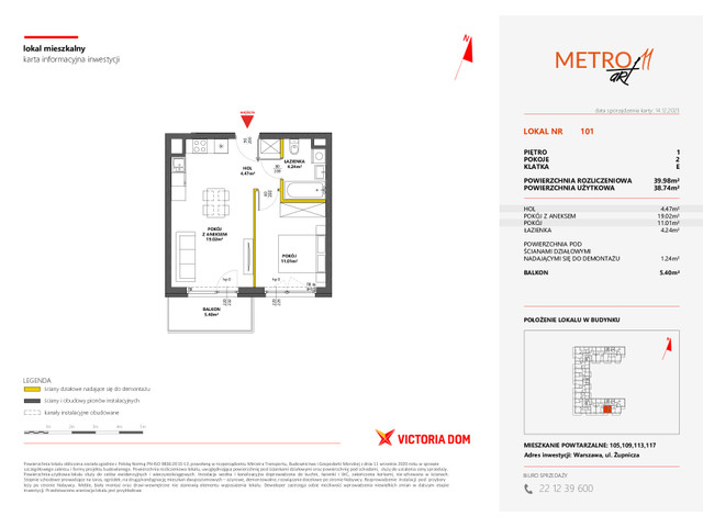 Mieszkanie w inwestycji METRO ART, symbol 11M.101 » nportal.pl