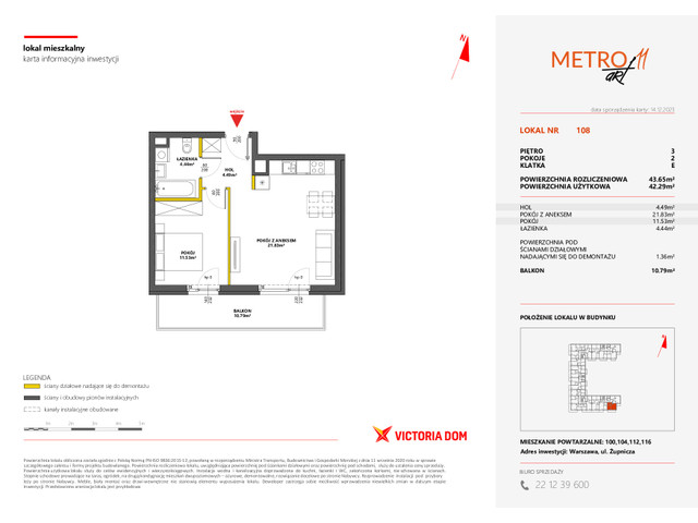 Mieszkanie w inwestycji METRO ART, symbol 11M.108 » nportal.pl