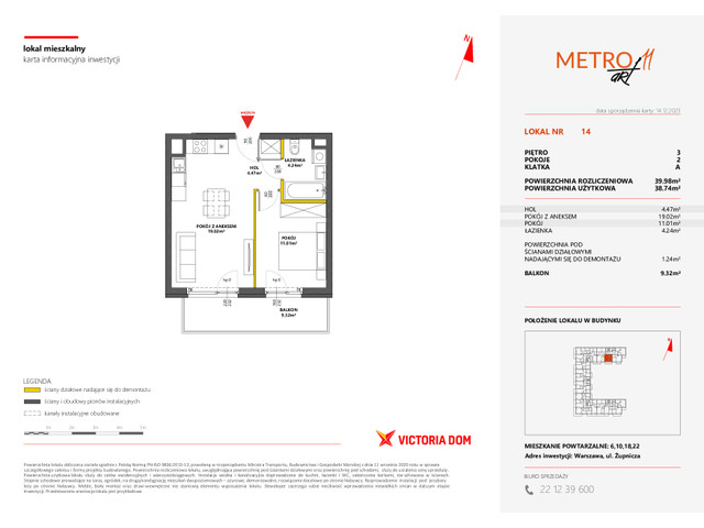 Mieszkanie w inwestycji METRO ART, symbol 11M.14 » nportal.pl