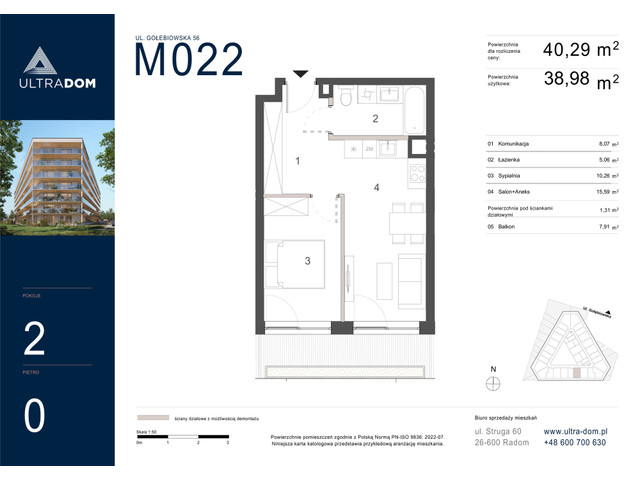 Mieszkanie w inwestycji Ultradom, symbol M022 » nportal.pl