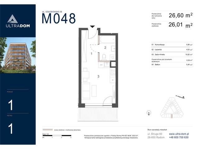 Mieszkanie w inwestycji Ultradom, symbol M048 » nportal.pl