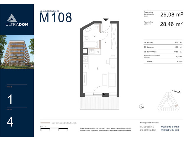 Mieszkanie w inwestycji Ultradom, symbol M108 » nportal.pl