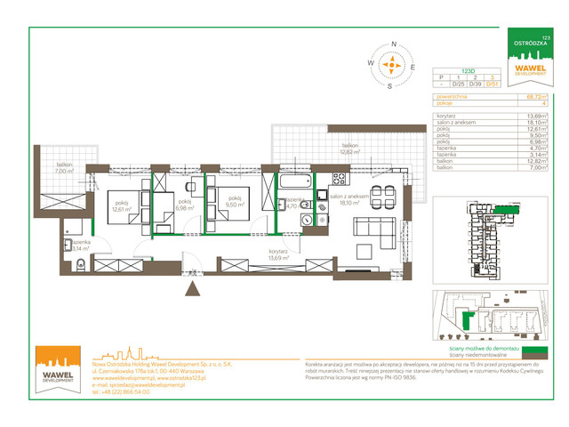 Mieszkanie w inwestycji Ostródzka 123 Etap I, symbol 123D/D-51 » nportal.pl