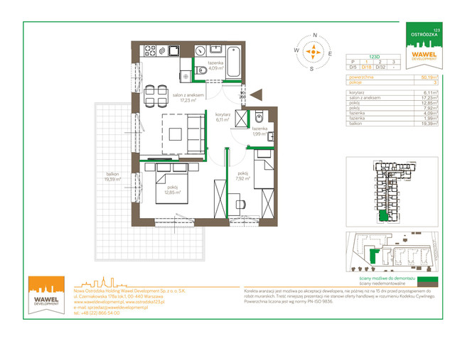 Mieszkanie w inwestycji Ostródzka 123 Etap I, symbol 123D/D-18 » nportal.pl