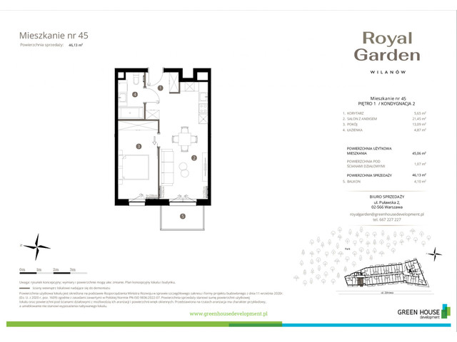 Mieszkanie w inwestycji Royal Garden Wilanów, symbol M.45 » nportal.pl