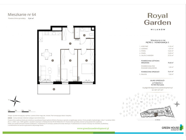 Mieszkanie w inwestycji Royal Garden Wilanów, symbol M.64 » nportal.pl