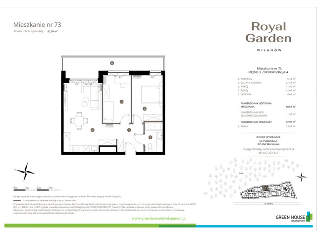 Mieszkanie w inwestycji Royal Garden Wilanów, symbol M.73 » nportal.pl