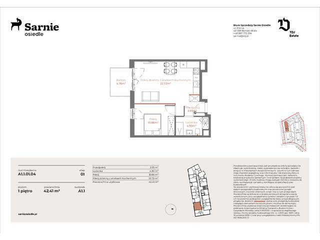 Mieszkanie w inwestycji Sarnie Osiedle, symbol SO-A1.1.LM-01.04 » nportal.pl