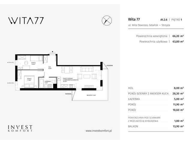 Mieszkanie w inwestycji Wita 77, symbol WITA_A_A1.2.6 » nportal.pl