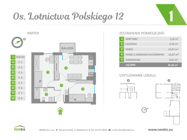 Mieszkanie w inwestycji OS. LOTNICTWA POLSKIEGO 12, symbol 1 » nportal.pl