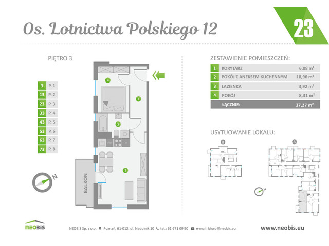 Mieszkanie w inwestycji OS. LOTNICTWA POLSKIEGO 12, symbol 23 » nportal.pl