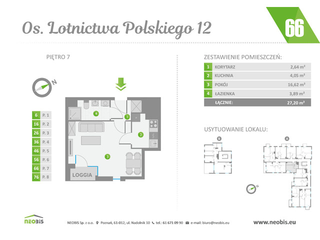 Mieszkanie w inwestycji OS. LOTNICTWA POLSKIEGO 12, symbol 66 » nportal.pl