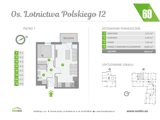 Mieszkanie w inwestycji OS. LOTNICTWA POLSKIEGO 12, symbol 69 » nportal.pl