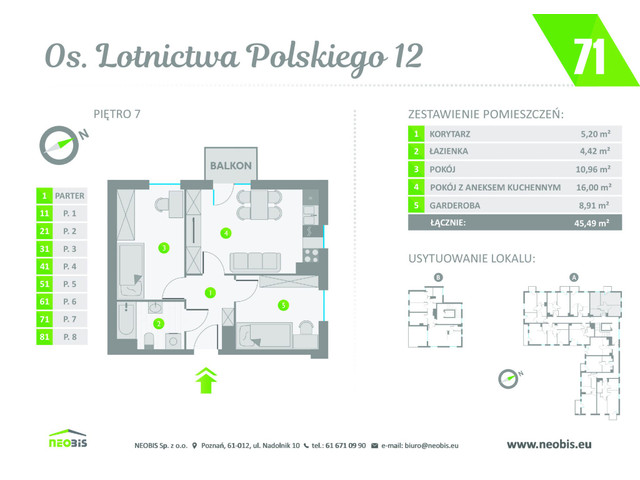 Mieszkanie w inwestycji OS. LOTNICTWA POLSKIEGO 12, symbol 71 » nportal.pl