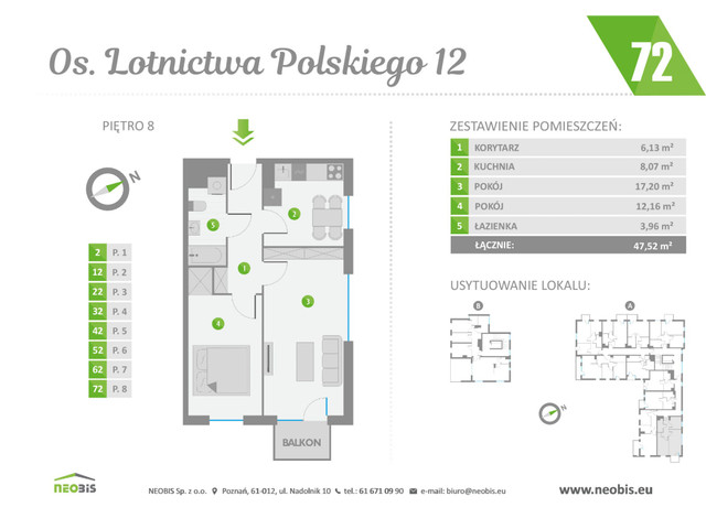 Mieszkanie w inwestycji OS. LOTNICTWA POLSKIEGO 12, symbol 72 » nportal.pl