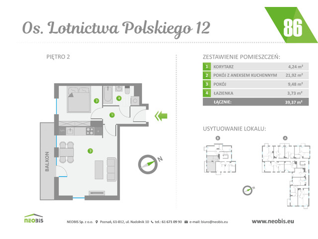 Mieszkanie w inwestycji OS. LOTNICTWA POLSKIEGO 12, symbol 86 » nportal.pl