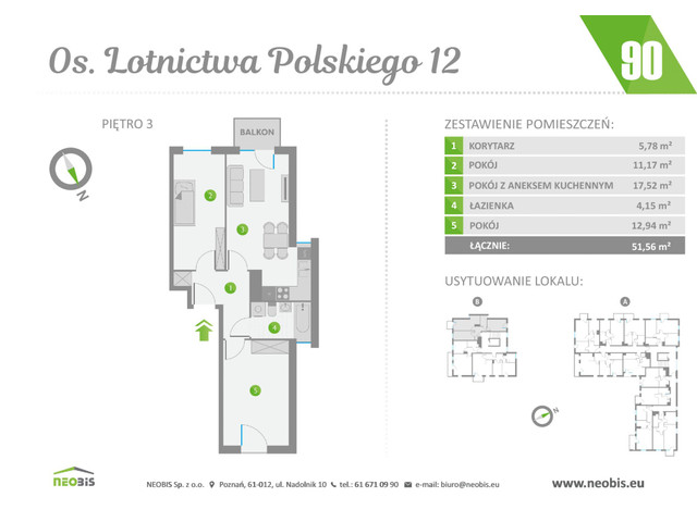 Mieszkanie w inwestycji OS. LOTNICTWA POLSKIEGO 12, symbol 90 » nportal.pl