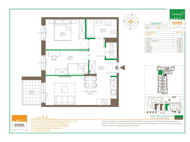 Mieszkanie w inwestycji Ostródzka 123 Etap II, symbol 123B/B-43 » nportal.pl