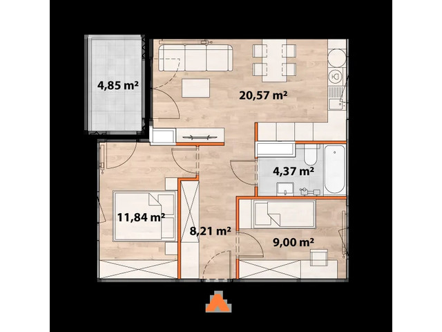 Mieszkanie w inwestycji Apartamenty Portowa, symbol 43/POR-C.02.01 » nportal.pl