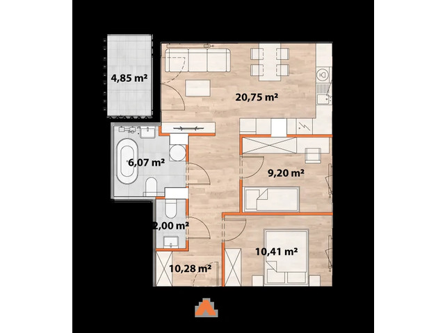 Mieszkanie w inwestycji Apartamenty Portowa, symbol 43/POR-B.02.01 » nportal.pl