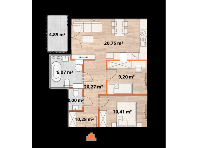 Mieszkanie w inwestycji Apartamenty Portowa, symbol 43/POR-B.01.01 » nportal.pl