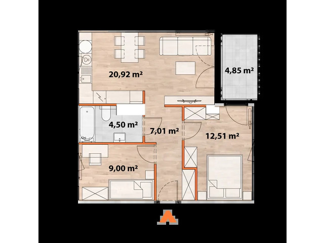 Mieszkanie w inwestycji Apartamenty Portowa, symbol 43/POR-A.01.07 » nportal.pl