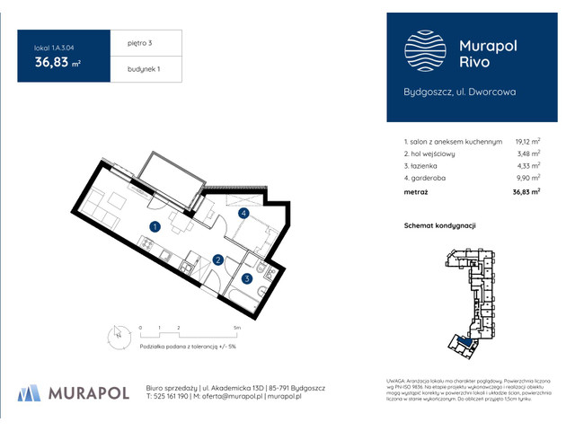 Mieszkanie w inwestycji Murapol Rivo, symbol 1.A.3.04 » nportal.pl