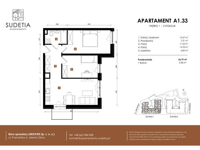 Mieszkanie w inwestycji APARTAMENTY SUDETIA, symbol A1.33 » nportal.pl