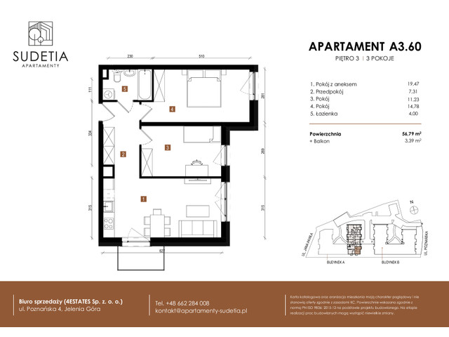 Mieszkanie w inwestycji APARTAMENTY SUDETIA, budynek Rezerwacja, symbol A3.60 » nportal.pl