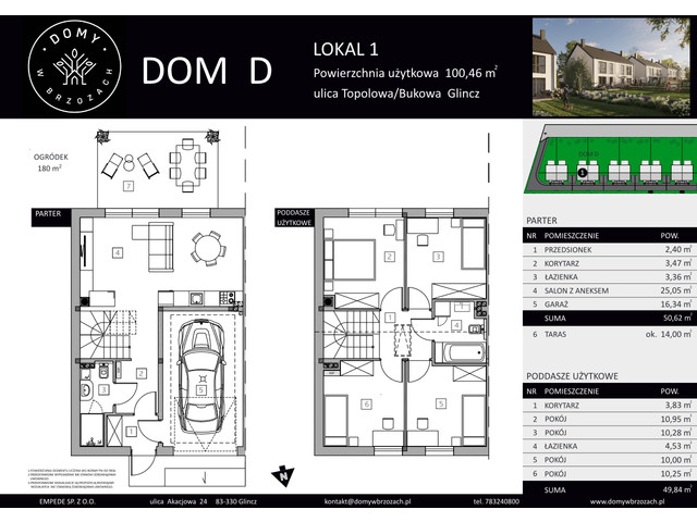 Dom w inwestycji Domy w Brzozach, budynek Rezerwacja., symbol D1 » nportal.pl