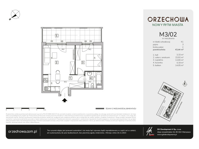 Mieszkanie w inwestycji Orzechowa, symbol M3/02 » nportal.pl