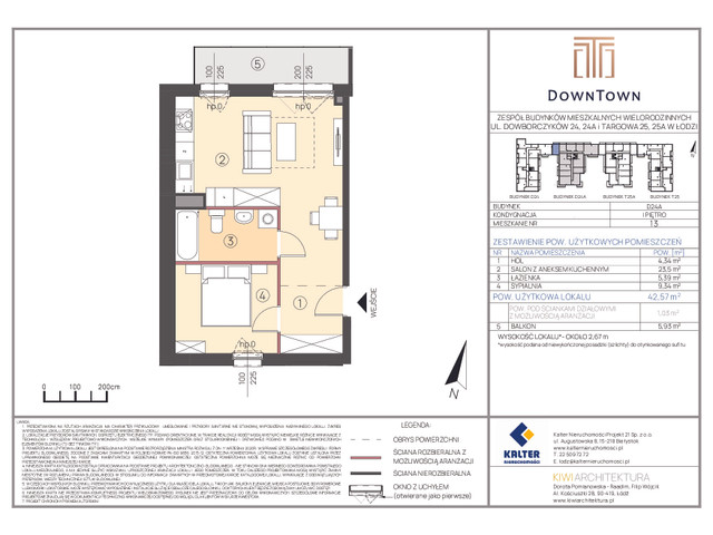 Mieszkanie w inwestycji DownTown, budynek Rezerwacja, symbol D24A_13 » nportal.pl