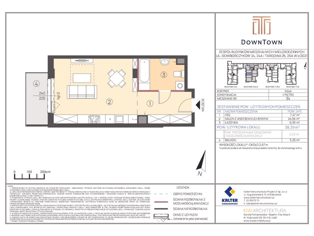 Mieszkanie w inwestycji DownTown, symbol D24A_34 » nportal.pl
