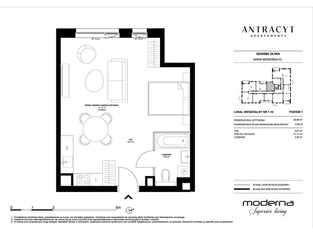 Mieszkanie w inwestycji Antracyt Apartamenty, symbol 1.10 » nportal.pl