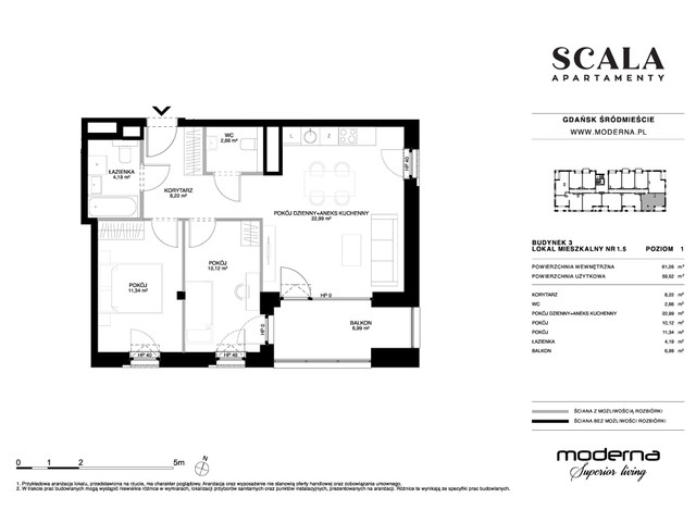 Mieszkanie w inwestycji Apartamenty Scala, symbol 3-1.5 » nportal.pl