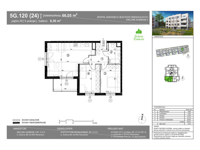 Mieszkanie w inwestycji Zielone Zamienie Etap IX, symbol 5G.24 » nportal.pl