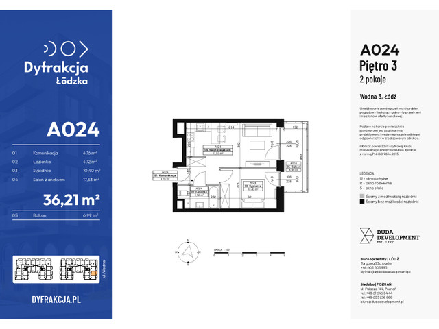 Mieszkanie w inwestycji Dyfrakcja Łódzka, symbol A024 » nportal.pl