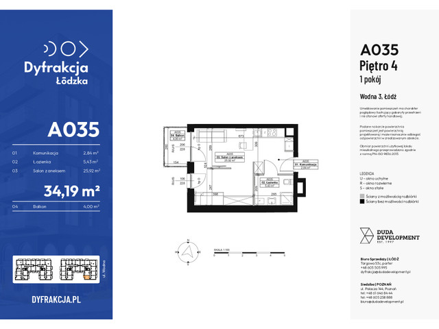 Mieszkanie w inwestycji Dyfrakcja Łódzka, symbol A035 » nportal.pl