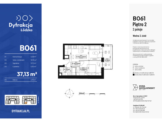 Mieszkanie w inwestycji Dyfrakcja Łódzka, symbol B061 » nportal.pl