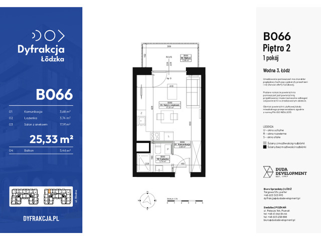 Mieszkanie w inwestycji Dyfrakcja Łódzka, symbol B066 » nportal.pl