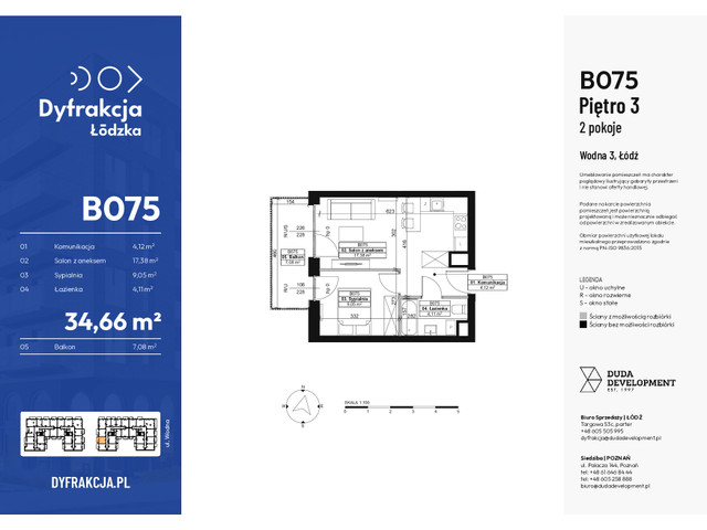 Mieszkanie w inwestycji Dyfrakcja Łódzka, symbol B075 » nportal.pl